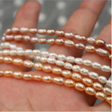 4*6MM 118Pcs/2Strands AA Natural Freshwater Pearl Earring Bead Strand