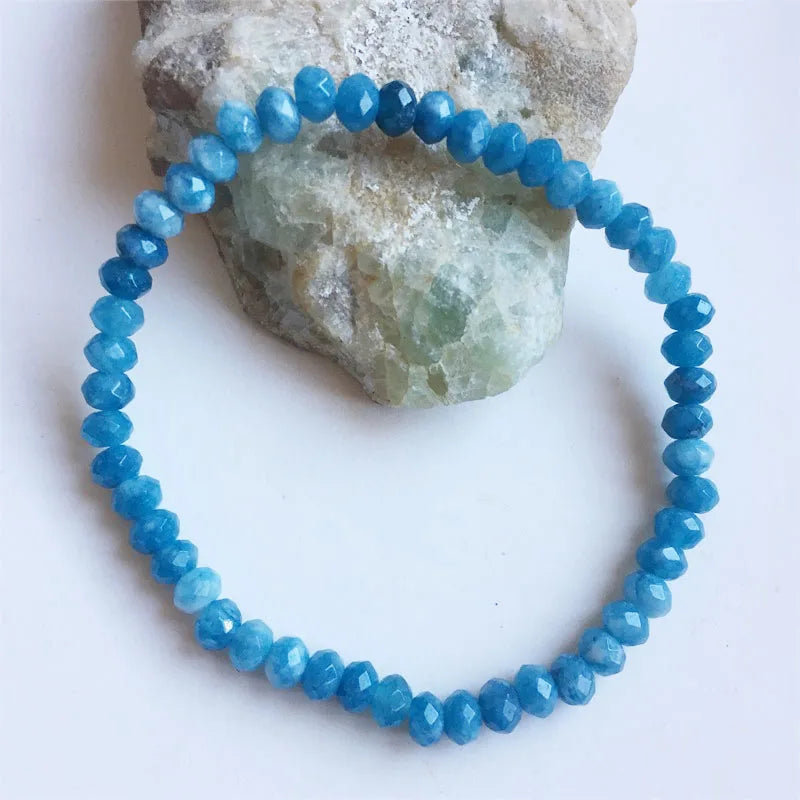 6MM Hemimorphite Larimar Bracelet Boho Yoga Gemstone Vintage Bead Jewelry