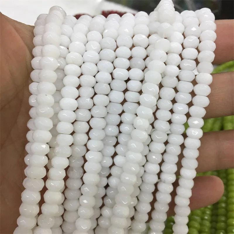 4*6MM Faceted Natural Stone Jade Gemstone Beads for Jewelry Making
