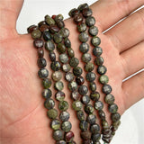 6MM Natural Round Faceted Flat Stone Bead Quartzs Agat Jaspers Spacer Beads