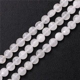 6MM Natural Round Faceted Flat Stone Bead Quartzs Agat Jaspers Spacer Beads