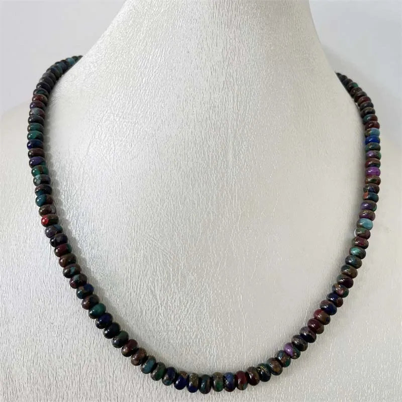 Oval Cloisonne Stone Necklace Red Green Purple Gemstone Jade Yoga Jewelry