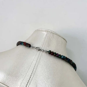 Oval Cloisonne Stone Necklace Red Green Purple Gemstone Jade Yoga Jewelry