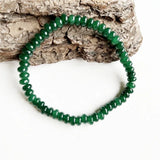 Oval Natural Stone Bracelet Red Green Ruby Amazonite Elastic Cord Jewelry Beads