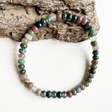Oval Natural Stone Bracelet Red Green Ruby Amazonite Elastic Cord Jewelry Beads