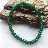 6MM Oval Green Emerald Jade Bracelet Natural Stone Beads