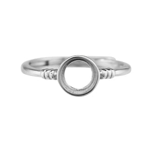 Round Bezel Ring Setting 925 Sterling Silver Rose Plated DIY Supplies