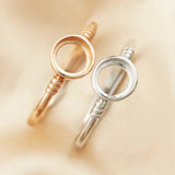 Round Bezel Ring Setting 925 Sterling Silver Rose Plated DIY Supplies