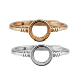 Round Bezel Ring Setting 925 Sterling Silver Rose Plated DIY Supplies