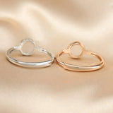 Round Bezel Ring Setting 925 Sterling Silver Rose Plated DIY Supplies