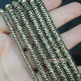 Natural Hematite Wavy Disc Shape Spacer Beads 250/200pcs