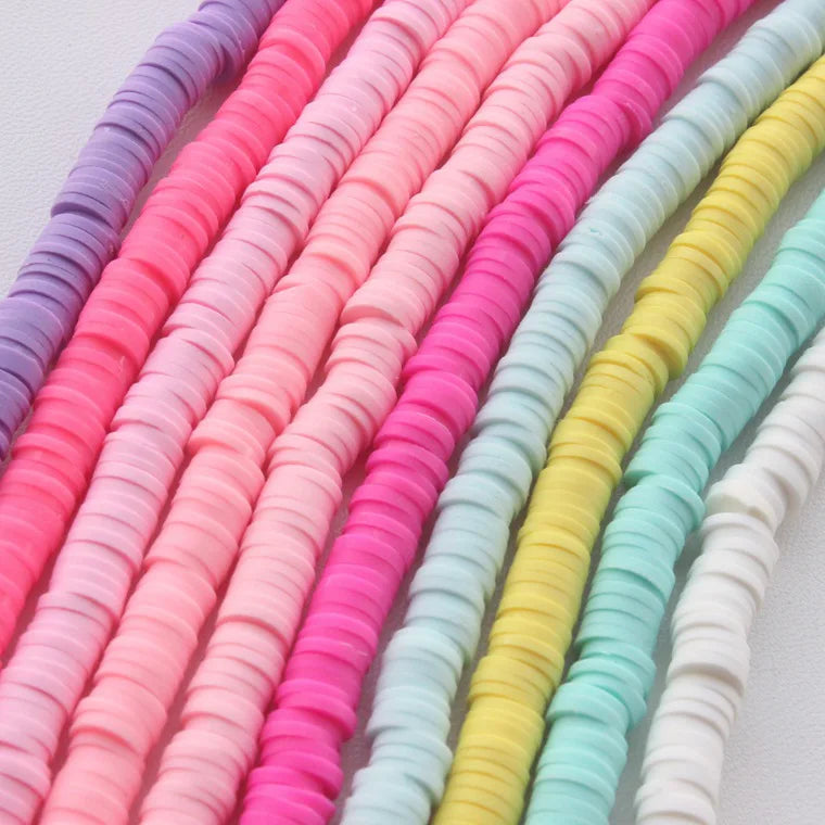 Polymer Clay Beads Mix Vinyl Disc for DIY Jewelry Making
