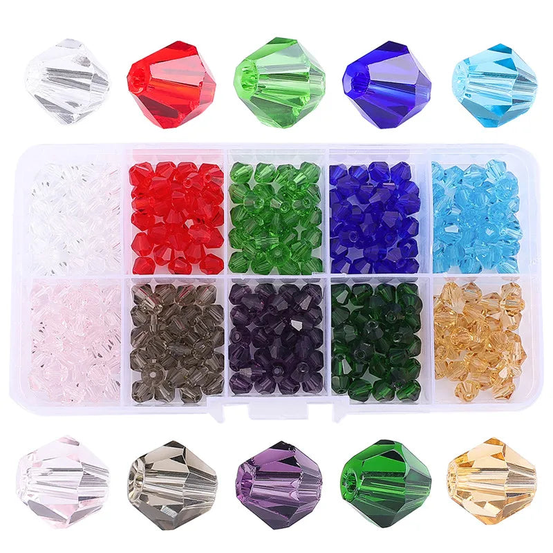 Czech Glass Bead Clasps Set Charm Rondelle Faceted DIY Jewelry Making