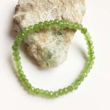 Faceted Peridot Olivine Jade Bracelet Green Stone Beaded Yoga Jewelry