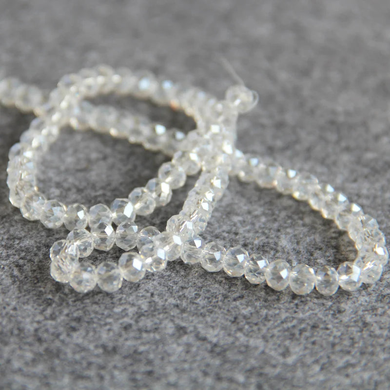 4*6mm Faceted AB+ Glass Crystal Beads 15" 3pc/lot DIY Jewelry