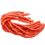 4-6mm Hot Coral Cylindrical Loose Beads for Jewelry Making