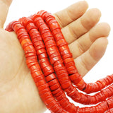 4-6mm Hot Coral Cylindrical Loose Beads for Jewelry Making