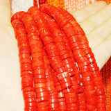 4-6mm Hot Coral Cylindrical Loose Beads for Jewelry Making