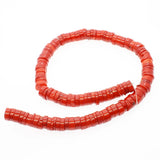 4-6mm Hot Coral Cylindrical Loose Beads for Jewelry Making