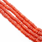4-6mm Hot Coral Cylindrical Loose Beads for Jewelry Making