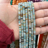 4.6mm Amazonite Steel Stone Beads 15''Strand