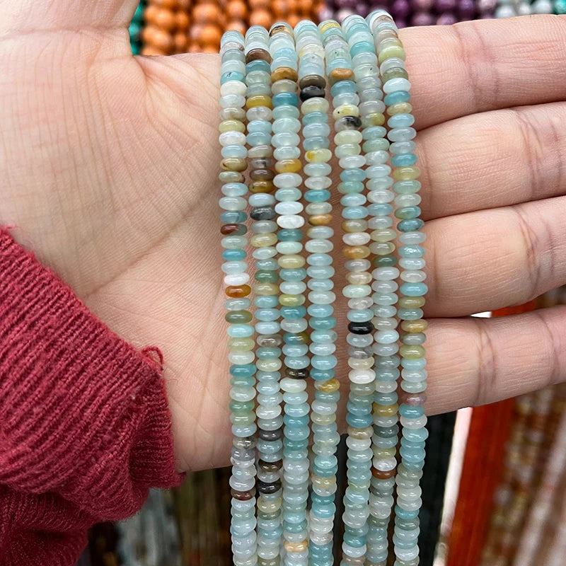 4.6mm Amazonite Steel Stone Beads 15''Strand