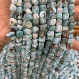 4-6mm Larimar Beads 15'' Freeform Cube DIY Loose Stone Beads Jewelry Making