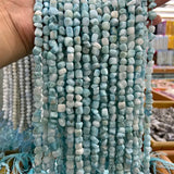 4-6mm Natural Larimar Beads 15'' Cube Loose Stone Beads DIY Jewelry Making