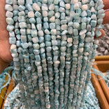 4-6mm Natural Larimar Beads 15'' Cube Loose Stone Beads DIY Jewelry Making