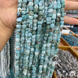4-6mm Larimar Beads 15'' Freeform Cube DIY Loose Stone Beads Jewelry Making