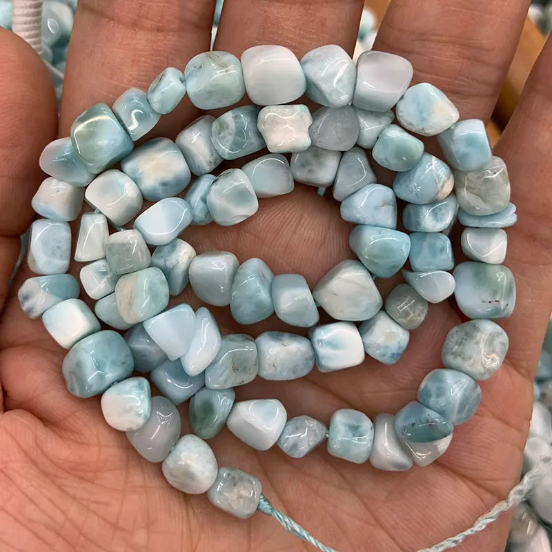 4-6mm Larimar Beads 15'' Freeform Cube DIY Loose Stone Beads