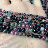 4/6mm Multicolor Tourmaline Beads 15'' Faceted Spacer DIY Loose Beads
