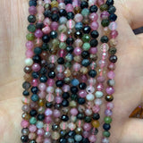4/6mm Multicolor Tourmaline Beads 15'' Faceted Spacer DIY Loose Beads