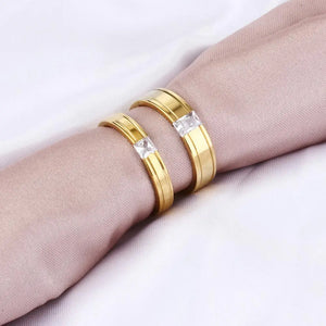 Zircon Rings Stainless Steel Couple Ring Wedding Bands Jewelry