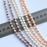 4-6mm Freshwater Pearl Beaded High Rice Shape Loose Beads for Jewelry DIY