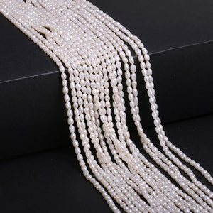 4-6mm Freshwater Pearl Beaded High Rice Shape Loose Beads for Jewelry DIY