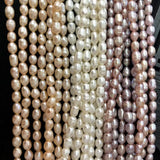 4-6mm Freshwater Pearl Beaded High Rice Shape Loose Beads for Jewelry DIY
