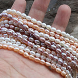 4-6mm Freshwater Pearl Beaded High Rice Shape Loose Beads for Jewelry DIY