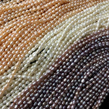 4-6mm Freshwater Pearl Beaded High Rice Shape Loose Beads for Jewelry DIY