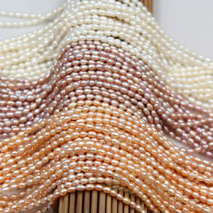 4-6mm Freshwater Pearl Beaded High Rice Shape Loose Beads for Jewelry DIY