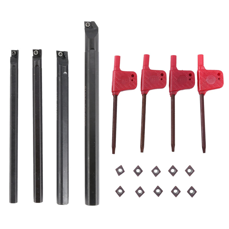 4/7/8/10/12mm SCLCR Lathe Boring Bar Tool Holder+10pcs CCMT 0602 Inserts