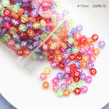 4*7mm Acrylic Letter Beads Transparent Candy Loose Diy Handstring Material