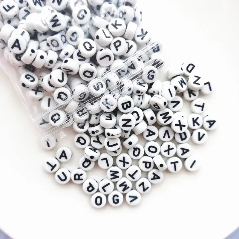 4*7mm Acrylic Letter Beads Transparent Candy Loose Diy Handstring Material