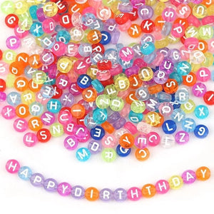4*7mm Acrylic Letter Beads Transparent Candy Loose Diy Handstring Material