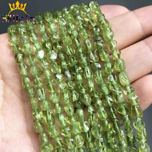 Green Peridot Stone Beads 4-7mm Smooth Loose Spacer Beads