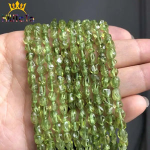 Green Peridot Stone Beads 4-7mm Smooth Loose Spacer Beads