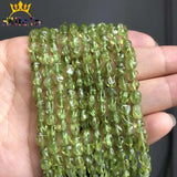 Green Peridot Stone Beads 4-7mm Smooth Loose Spacer Beads