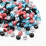 Mixed Smiley Beads Flat Round Acrylic Spacer Beads for DIY Jewelry Making