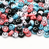 Mixed Smiley Beads Flat Round Acrylic Spacer Beads for DIY Jewelry Making