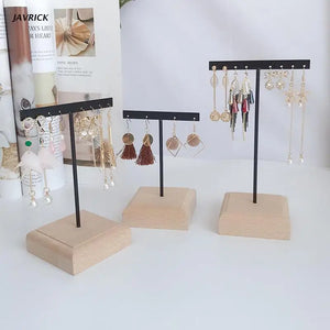 Iron Earrings Holder Jewelry Stand Organiser Storage Shelf T-shape Display Rack